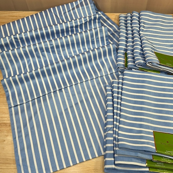 Kate Spade Harbour Drive Cornflower Platinum Napkins Set of 8 - Picture 7 of 10